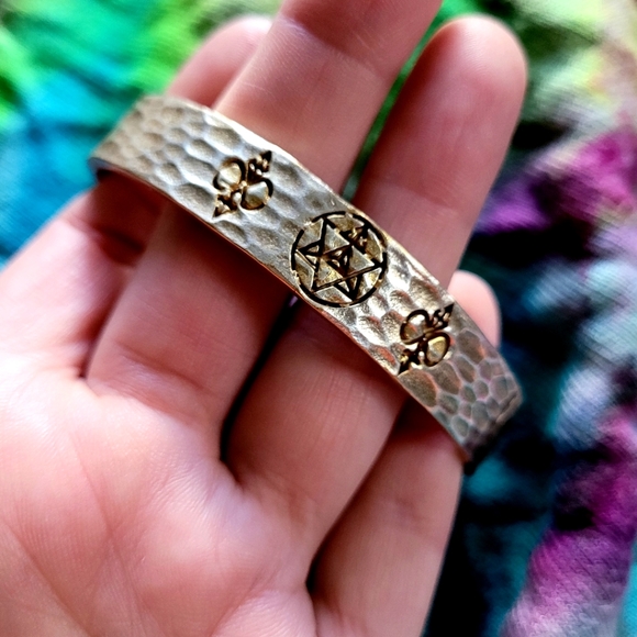 Silver Ascension Cuff Bracelet Sage Goddess .925 Silver - Picture 2 of 6